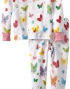 Hatley Girls 2-6X Pajama Set, Flying Butterflies, 5