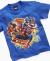 Pow! He can burst onto the scene in crisp superhero style with this tee from Mad Engine.