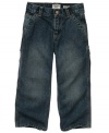 He'll be prepared to be daddy's little weekend helper when wearing these classic carpenter jean from Osh Kosh.