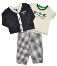 Guess Pennant 3-Piece Outfit (Sizes 0M - 9M) - navy, 3 - 6 months