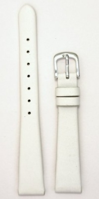 Ladies' Genuine Italian Leather Watchband White 12mm Watch Band