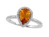 Genuine Citrine Ring by Effy Collection® in 14 kt White Gold Size 5