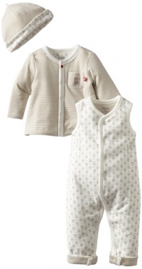 Little Me Baby-Boys Newborn Tiny Bears Coverall Jacket And Hat Set, Oatmeal Multi, 6 Months