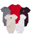 Keep your star player in top for when he's sporting any of these fun bodysuits from this Carter's 5-pack.