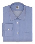 From Ike Behar, a sophisticated regular fit shirt rendered in a soft textured cotton with allover tonal stripes.