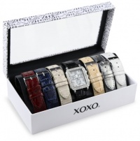 XOXO Women's XO9025 Seven Color Crocodile Interchangeable Strap Set Watch