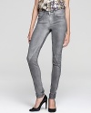 Give your blue jeans the day off and rock it out in Joe's Jeans skinny jeans--metallic coated for the trend of the season.