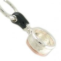 Copper Clad Sauce Pan 925 Sterling Silver and Enamel Traditional Charm or Pendant