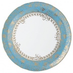 Inspired by the flamboyant designs of the 19th century, Eden Turquoise is both refined and sophisticated. This Limoges porcelain dinnerware service is a remarkable reproduction that captures the beauty of engraved gold work. Made in Limoges, France.