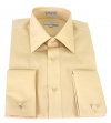 Modena Mens Solid Banana Yellow French Cuff Dress Shirt