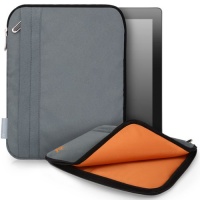 CaseCrown Faux Suede Zip Sleeve Case (Gray) for iPad 4th Generation with Retina Display, iPad 3 & iPad 2