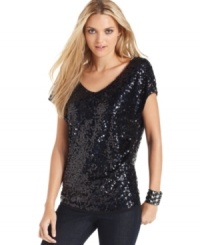 This sequin top from DKNY Jeans adds sparkle to casual days - pair it with jeans or a skirt for an on-trend ensemble.