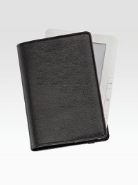 A handmade leather case conveniently holds and protects your Amazon Kindle or Barnes & Noble Nook with elasticized, leather-covered corner bands. Handmade in leather Elastic strap Organizing pocket 5¾W X 8¼H Made in USA 