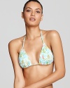 A pastel regatta print adds preppy sweetness to Lilly Pulitizer's triangle bikini top.