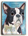 Boston Terrier by Artist Ursula Dodge 9x12 Bamboo Sign Wall Decor Art