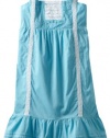 KC Parker Girls 7-16 Lawn Ruffled Dress, Summer Turquoise, 8