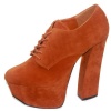 Fahrenheit Anne-12 Orange Laced Up Ankle Thick Heel Booties, Size: 8 (M) US [Apparel]