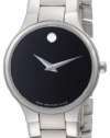 Movado Women's 0606383 Serio Stainless-Steel Black Round Dial Watch