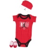 Jordan Outlined 3-Piece Newborn Gift Set (Sizes 0M - 6M) - red, 0-6 mos.