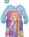 AME Sleepwear Girls 2-6X Sweetest Rapunzel Short Sleeve Nightgown, Multi, 6