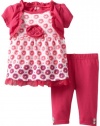 Young Hearts Baby-girls Infant 2 Pieces Knit Pullover And Pant, Pink, 18 Months