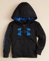 Under Armour's classic fleece hoodie is updated in graphic print stripes for a modern sporty look he'll love.