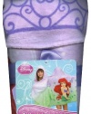 Disney Princess Little Mermaid Ariel Kids Hooded Bath, Pool or Beach Towel - 22x51 Inches