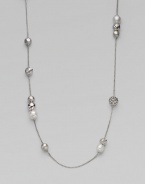 From the Elements Collection. Luminous South Sea pearls and carved sterling silver beads are stationed on an elegant strand of sterling silver. Gorgeous worn either super long or doubled up.South Sea pearl Sterling silver Length, about 48 Lobster Clasp Imported