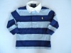 Ralph Lauren Baby Polo Pony Rugby Light and Navy Blue Stripe Shirt, Size 12 Months