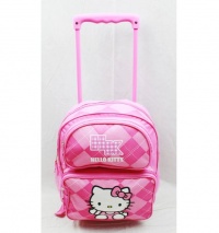 Small Rolling Backpack - Hello Kitty - Pink Checker