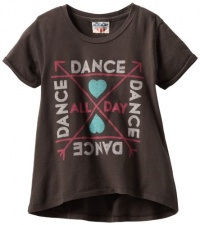 Junk Food Girls 7-16 Dance All Day Tee, Black Wash, Medium