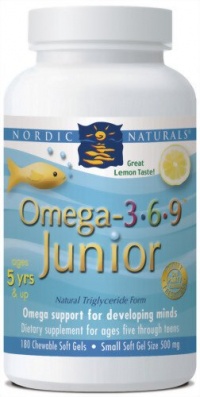 Nordic Naturals - Omega 3-6-9 Junior Lemon, 180 softgels