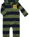 Carter's Hooded Olive Striped Playsuit