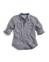 GUESS Kids Boys Long-Sleeve Olsen Shirt, STRIPE (3T)