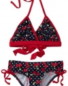 Pink Platinum Girls 2-6X Cherry Printed Two Piece Swimsuit, Navy, 4T