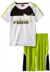 Puma - Kids Boys 2-7 Little Logo Short Set, White, 4