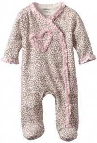 Little Me Baby-Girls Newborn Leopard Footie, Pink, 3 Months