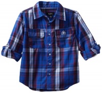 LRG - Kids Boys 2-7 Survival Retreat Woven Shirt, Blue, 4