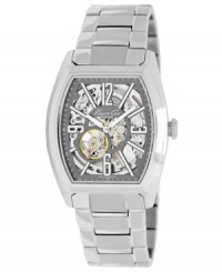 What you see is what you get -- and that's exact precision in a stylish package. This automatic watch from Kenneth Cole New York features a skeleton dial, highlighting the innerworkings of the watch.