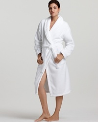 100% Egyptian Cotton Shawl Collar Robe; Ultra-absorbent and incredibly soft, you'll be seduced by the feel of these luscious robes.