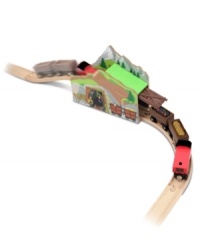 Add excitement to any wooden railway layout with this magical train tunnel! When the included engine and empty mine cars pass through, they trigger amazing sound effects – then emerge carrying a cargo of treasure!