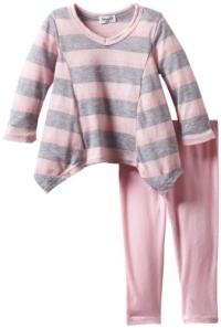 Splendid Littles Baby-Girls Infant Lily Stripe Tunic Set, Pink Ribbon, 18-24 Months