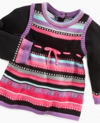 Adorable and colorful bright horizontal stripe tunic by First Impressions. Goes great with leggings or jeans.