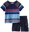 Splendid Littles Baby-Boys Infant Canyon Stripe Tee, Oasis, 6-12 Months