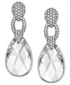 Make an elegant statement with the Selma pair of drop earrings from Swarovski. Crafted from rhodium-plated mixed metal, crystal pave accents bring luster to any affair. Approximate drop: 2-1/5 inches.