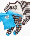 Lionize his bedtime look. Zoo animals on these Calvin Klein pajama sets give your little one a sweet sleepy style.