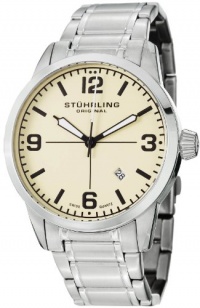 Stuhrling Original Men's 449B.331115 Aviator Tuskegee Elite Swiss Quartz Date Stainless Steel Bracelet Watch