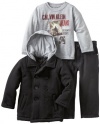 Calvin Klein Boys 2-7 Tee And Jean Fleece Peacoat, Black, 2T