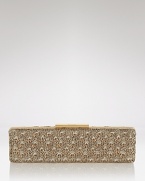 Take a shine to statement soiree style with this silvery clutch from Badgley Mischka. Ideally sized for the gloss and gadget, it's destined to be your new party favorite.