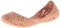 Mini Melissa Campana Zig Zag Ballet Flat (Little Kid),Beige Flocked,3 M US Little Kid